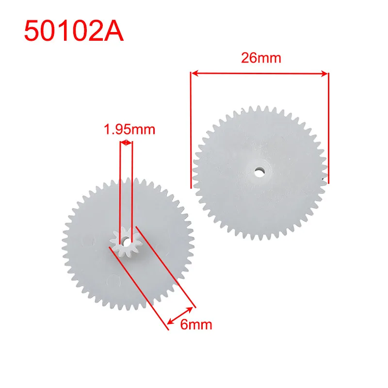 50102A 0.5M POM Double Spur Gears OD=26mm 1.95MM Hole Plastic Toys Reduction Gear 50+10T DIY Model Parts 10PCS