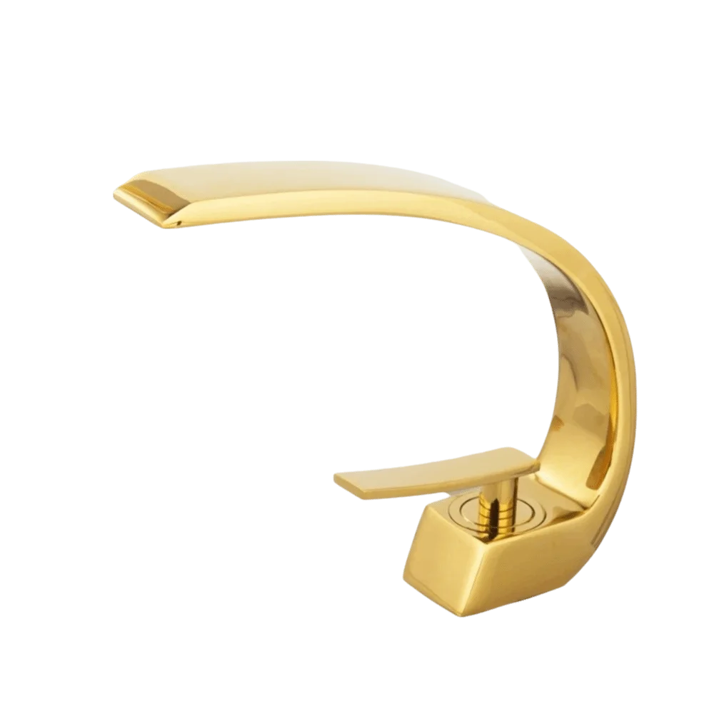 Matte Black Finish Bathroom Faucet Minimalist Design Durable Zinc alloy Undermount Bathroom Faucet Moon Curved Spout