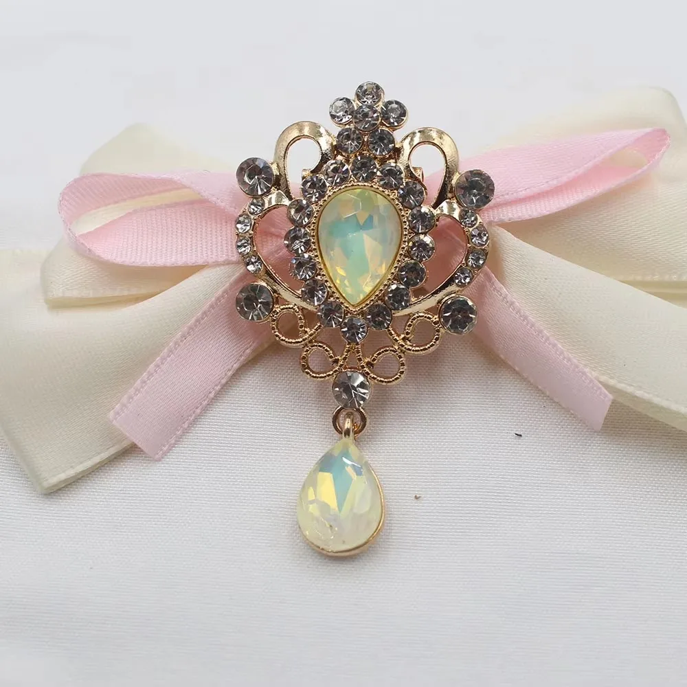 Factory direct sales of 2 pieces/box of gold diamond crystal water droplet pendant,made of mocha material,DIY pin simple multifu