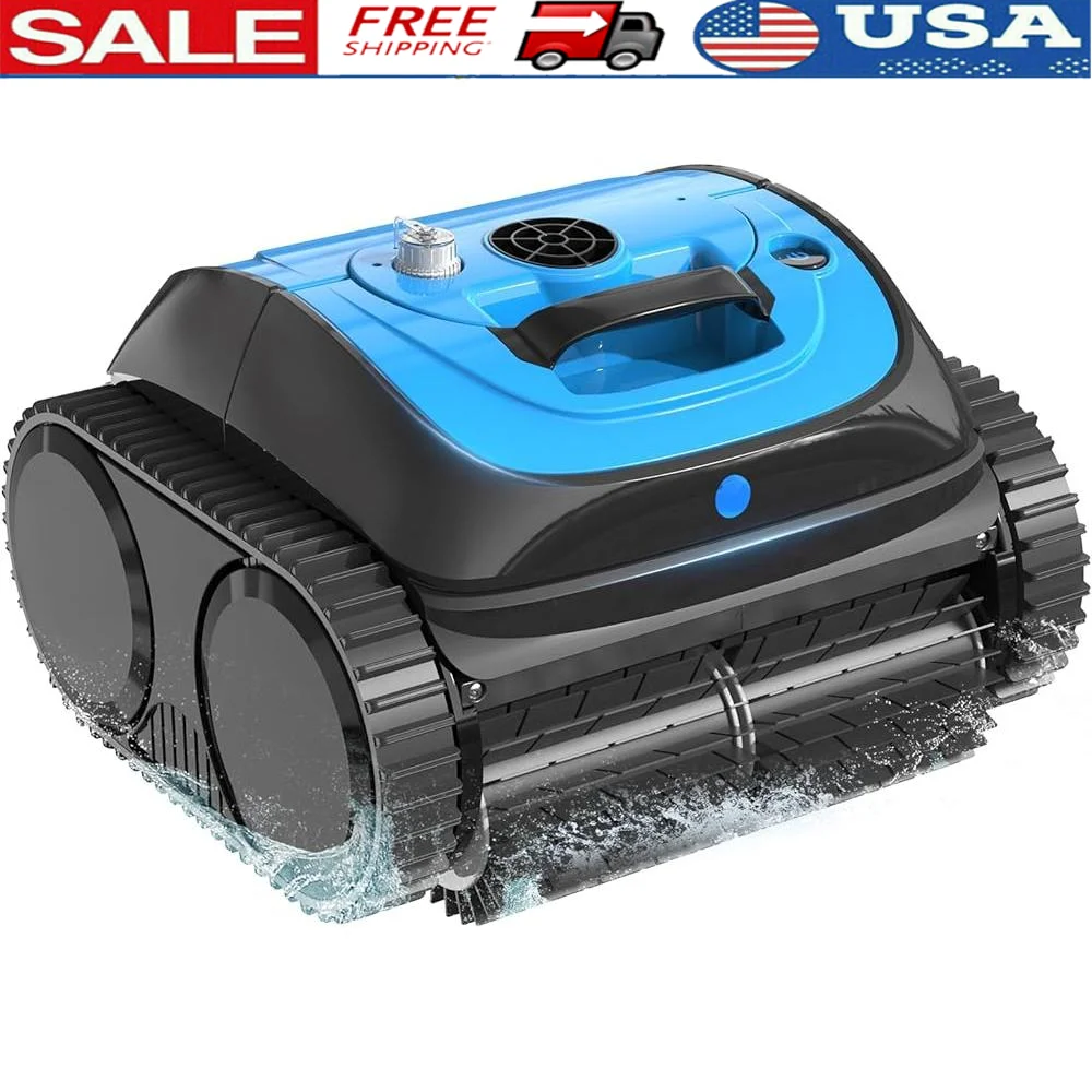 Cordless Robotic Pool Vacuum Cleaner Inground Pools Wall Waterline Cleaning Intelligent Route Planning 150min Runtime Super