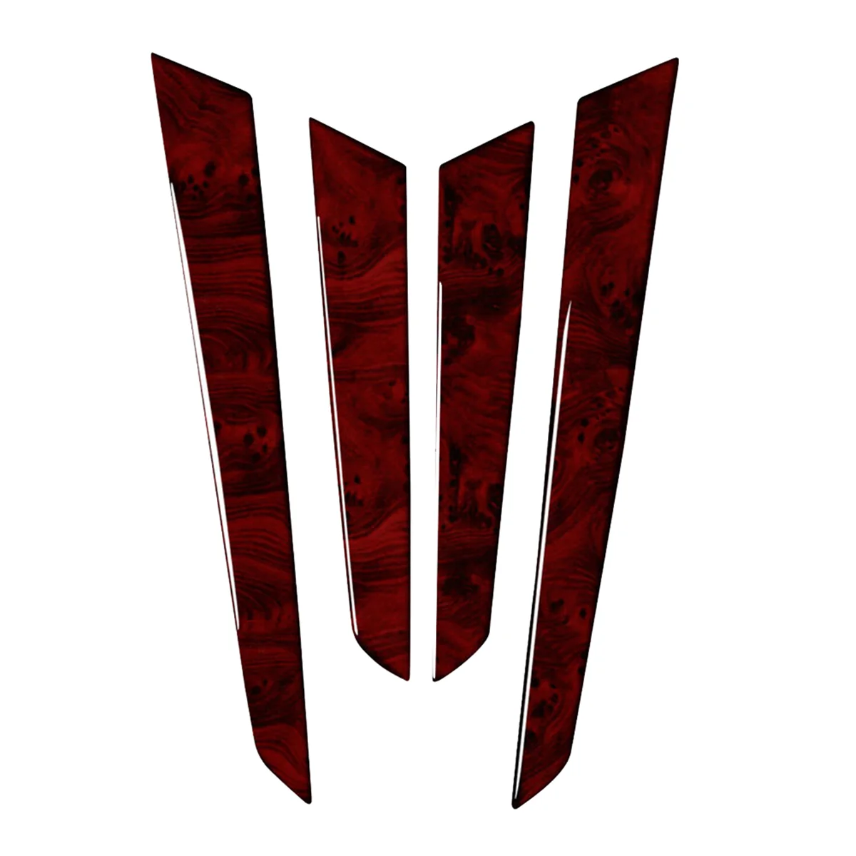 

4PCS Red Wood Grain Interior Door Panel Trim Cover for Mercedes Benz C Class W204 2007-2013