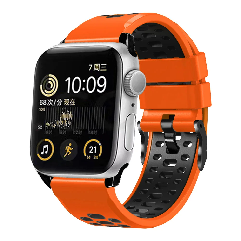 Sport Silikonarmband für Apple Watch Ultra 2 49 mm Armband Armband für Apple Watch Serie 9 8 7 SE 6 45 mm 44 mm 42 mm Zubehör – Detail 18