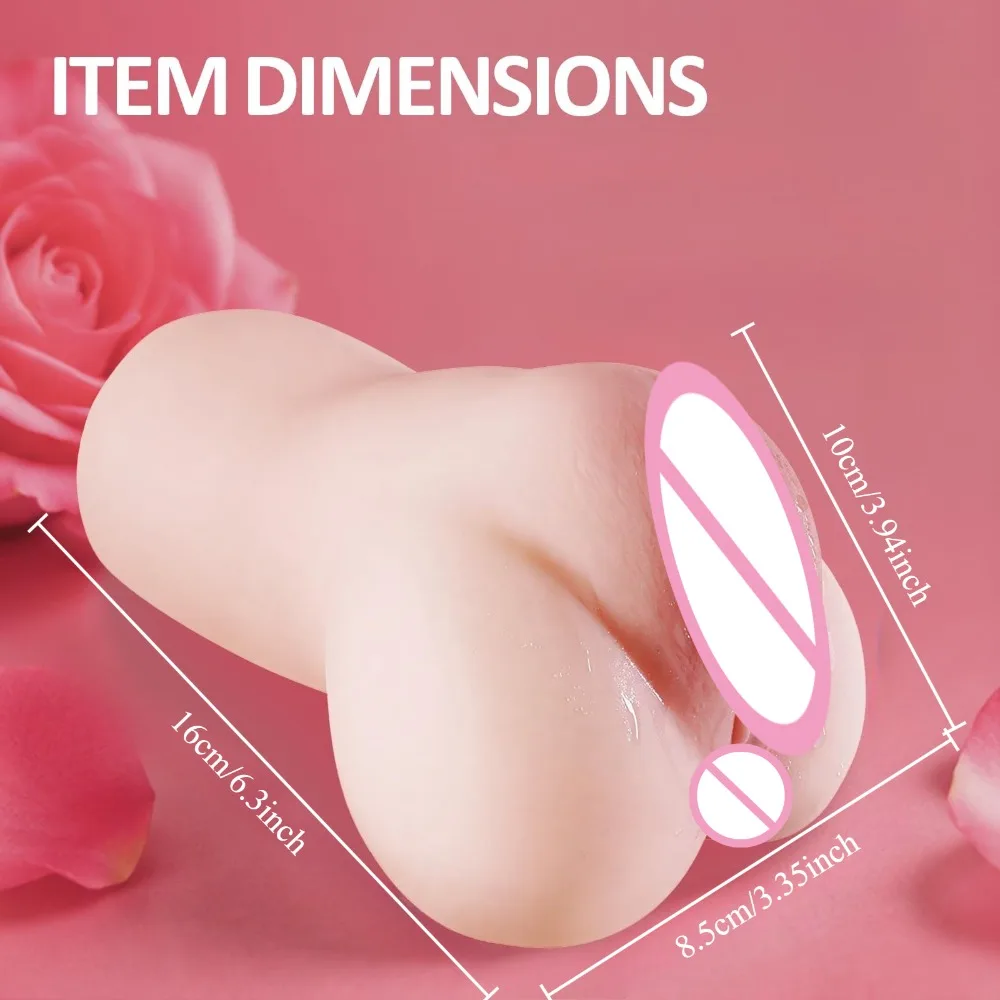 2 IN 1 Realistic Vagina and Anal Masturbation Cup Oversized Vulva Pocket Pussy Sucking Male Masturbator Stroker Sex Toys for Men view 5