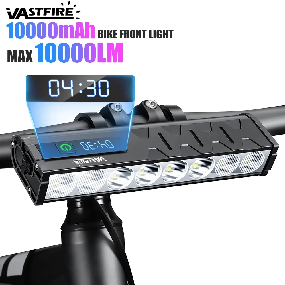 VASTFIRE Luce per bicicletta anteriore 10000 Lumen Luce per bici 10000 mAh Torcia impermeabile Ricarica USB MTB Lampada per ciclismo su strada