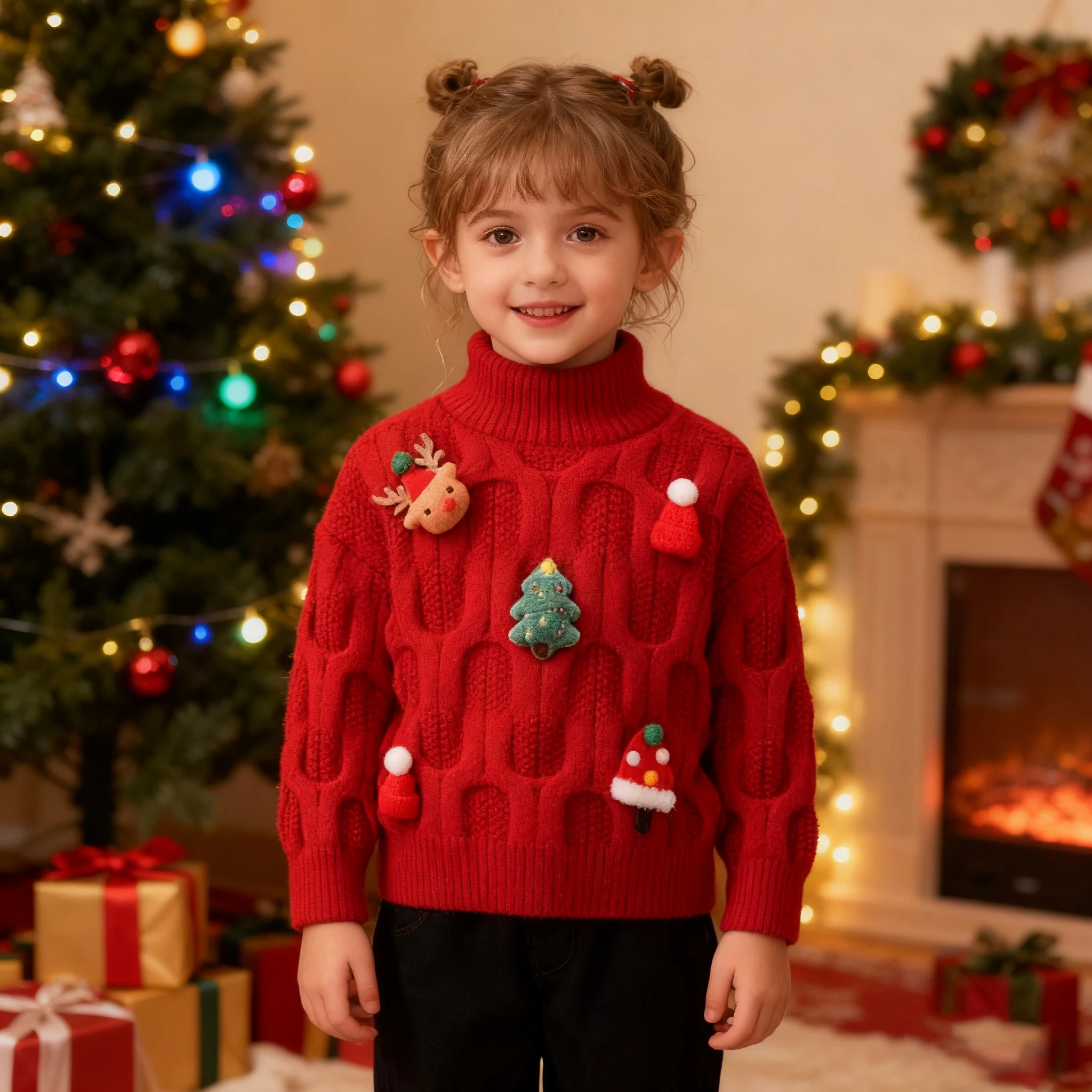 

Winter Christmas Knitted Sweaters Fashion Boys Girls Warm Knitwear Children Pullover Outdoor Clothes newyears Clothes