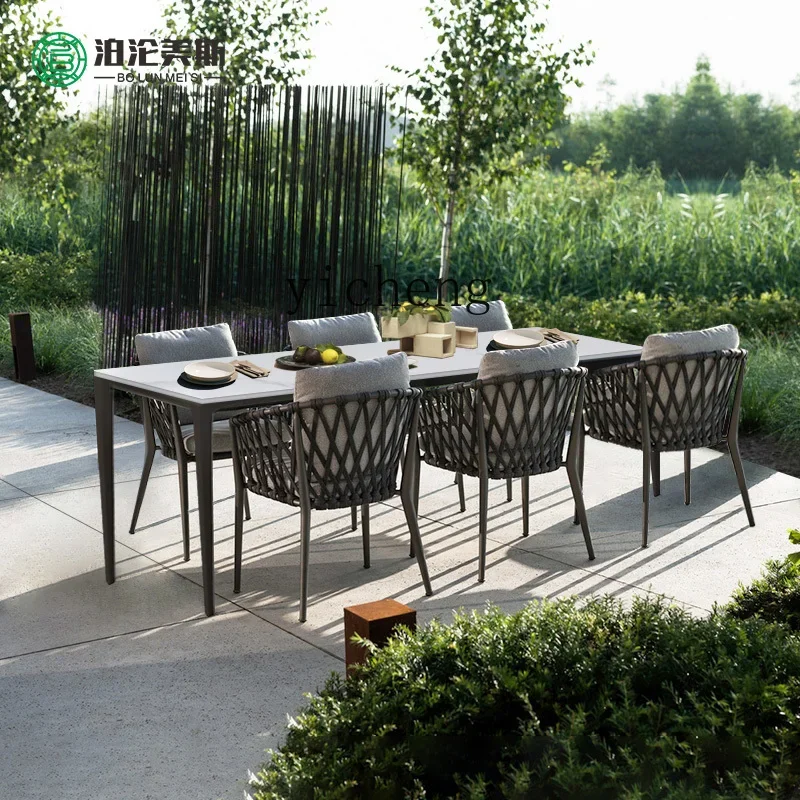 V6  outdoor table and chair combination outdoor courtyard leisure villa garden terrace balcony rattan chair