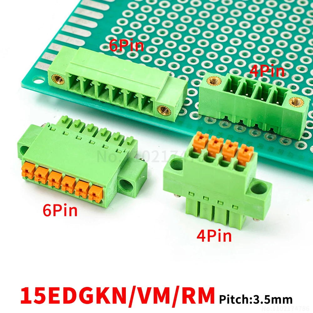 

(1 комплект) 15EDGKN 15EDGVM 15EDGRM - ультратонкие пружинные клеммные колодки 3,5 мм с прямыми/угловыми контактами 2EDGKN/VM/RM 3.5