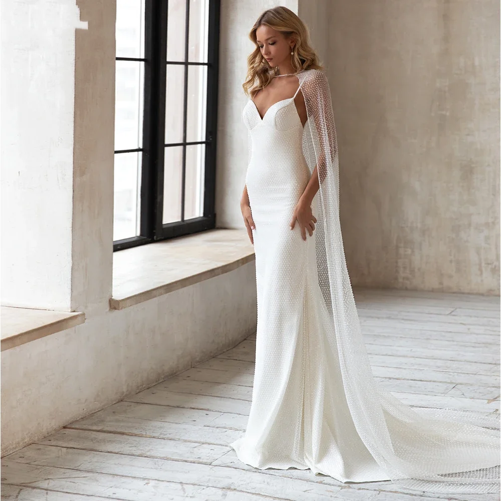 

Джейн Эйр Свадебные платья трапециевидной формы Милая на тонких бретельках с открытой спиной и шлейфом Свадебные платья Vestido De Noiva