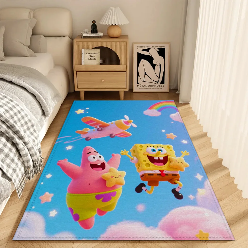 Alfombra de entrada a la moda, alfombras para sala de estar, decoración, alfombrillas de suelo con diseño de Bob Esponja, alfombra para puerta delantera, alfombra para dormitorio, cocina, balcón