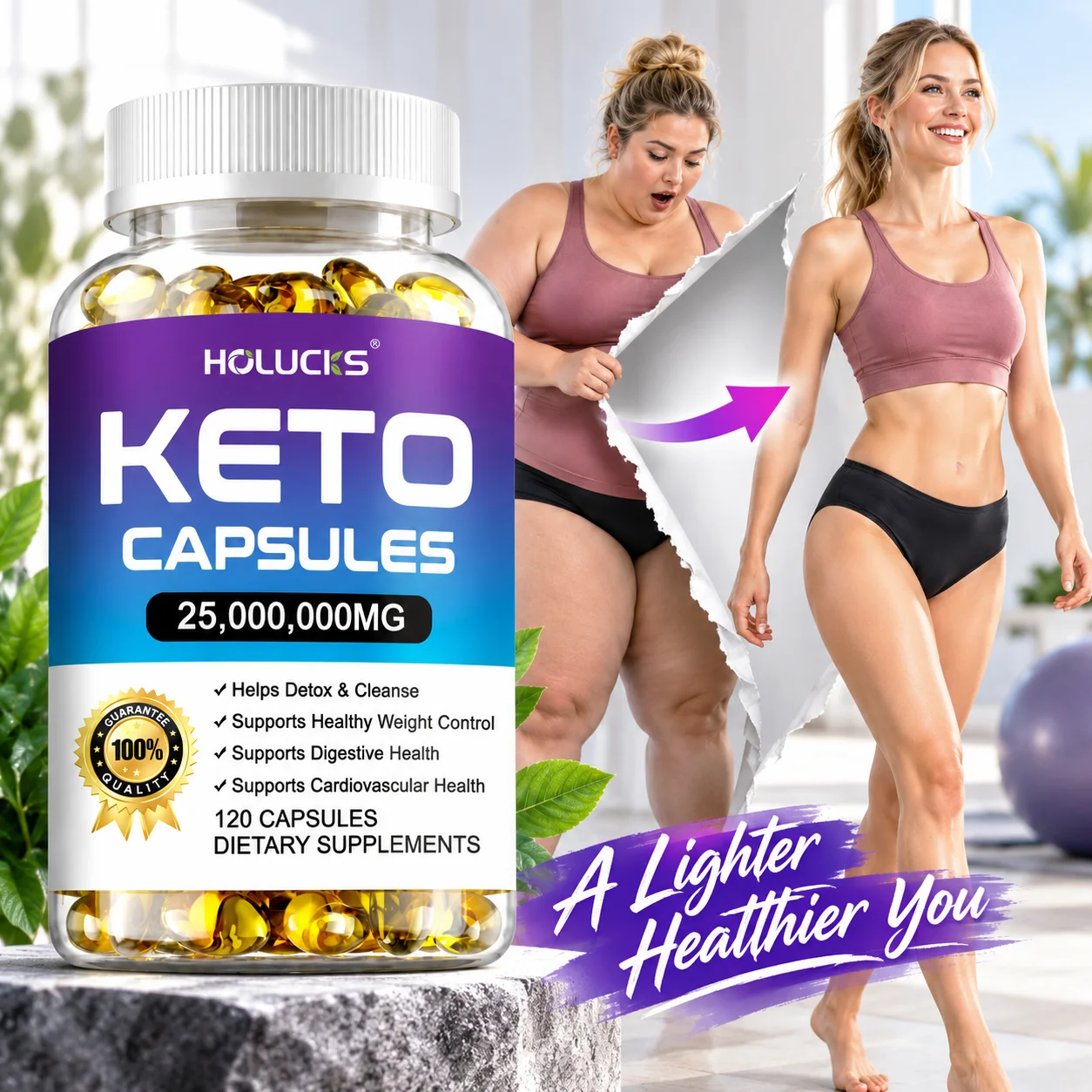 Natural Keto Capsules, Eases Digestion, Reduces Bloating, Supports Detox & Cleanse Body, Gut, Heart Circulation & Healthy Weight