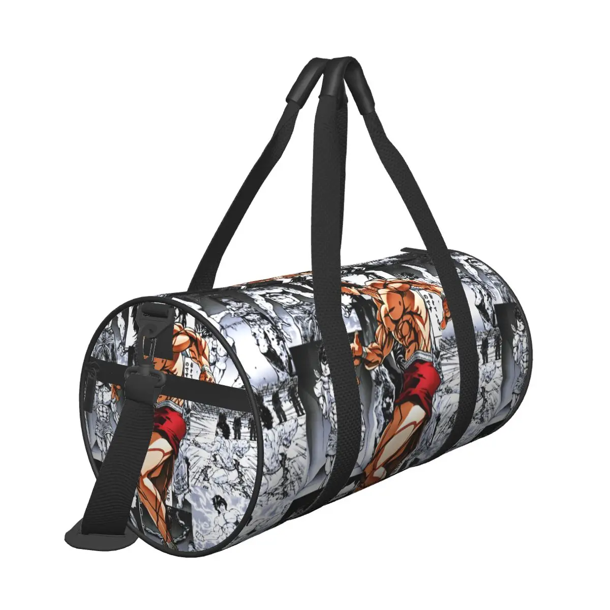Baki Jack Yujiro Hanma Gym Bag Bodybuilding Manga Swimming Sports Bags Men's Printed with Shoes Retro Fitness Bag Oxford Handbag