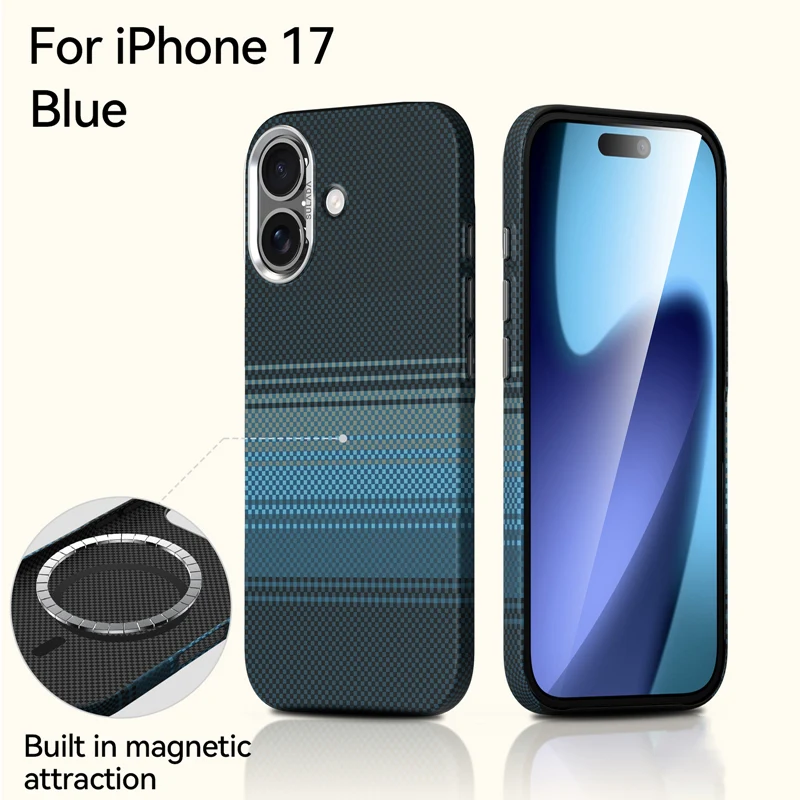 

Senior Alloy Lens MagSafe Bumper Case For iPhone 17 pro 17Pro Max 16 16 Pro Magnetic Weaving Texture Wireless Charge Matte Cover