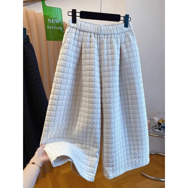 

Ins Style Men's Plaid Wide Leg Casual Pants Autumn Winter Thick Warm 300 Pounds Retro American European Size Large Clothing