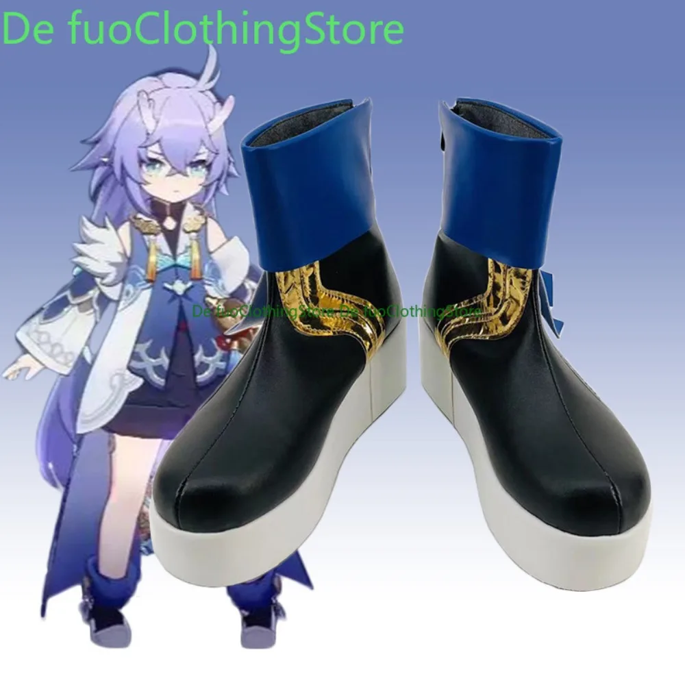 DefuoClothing Honkai: Star Rail Bailu Cosplay Shoes Anime Boots Anime Game Role-playing Shoes And Boots Halloween Party