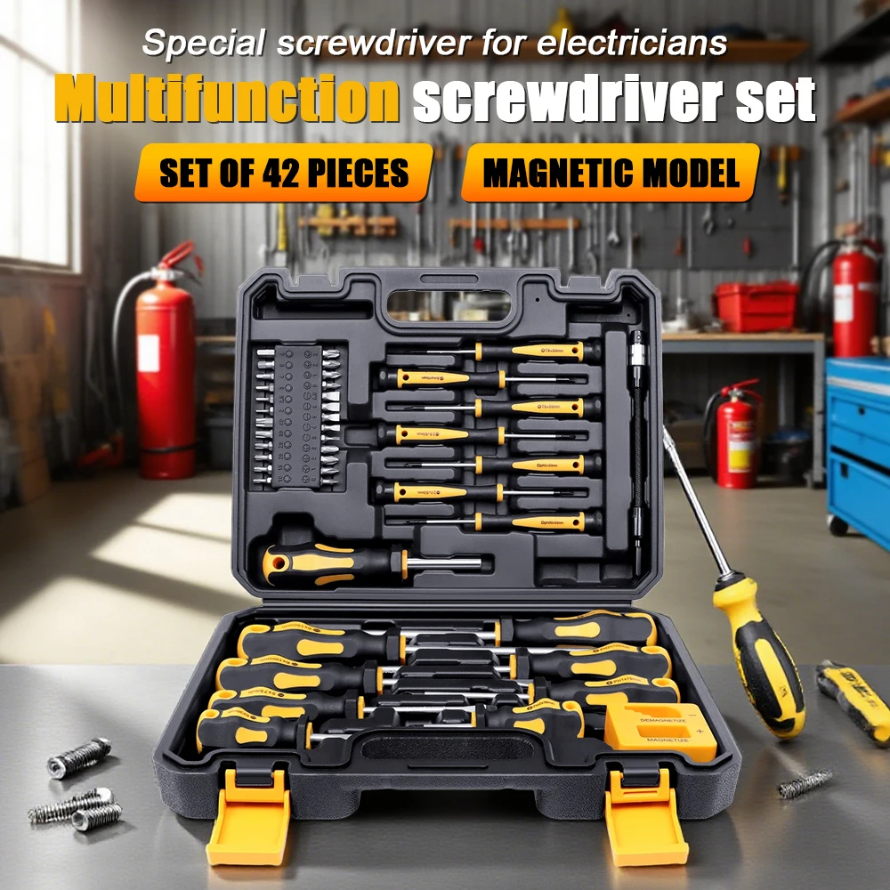 

Набор из 43 предметов, портативная магнитная отвертка, комбинированный набор отверток Torx с крестообразным шлицем, ручной инструмент с футляром