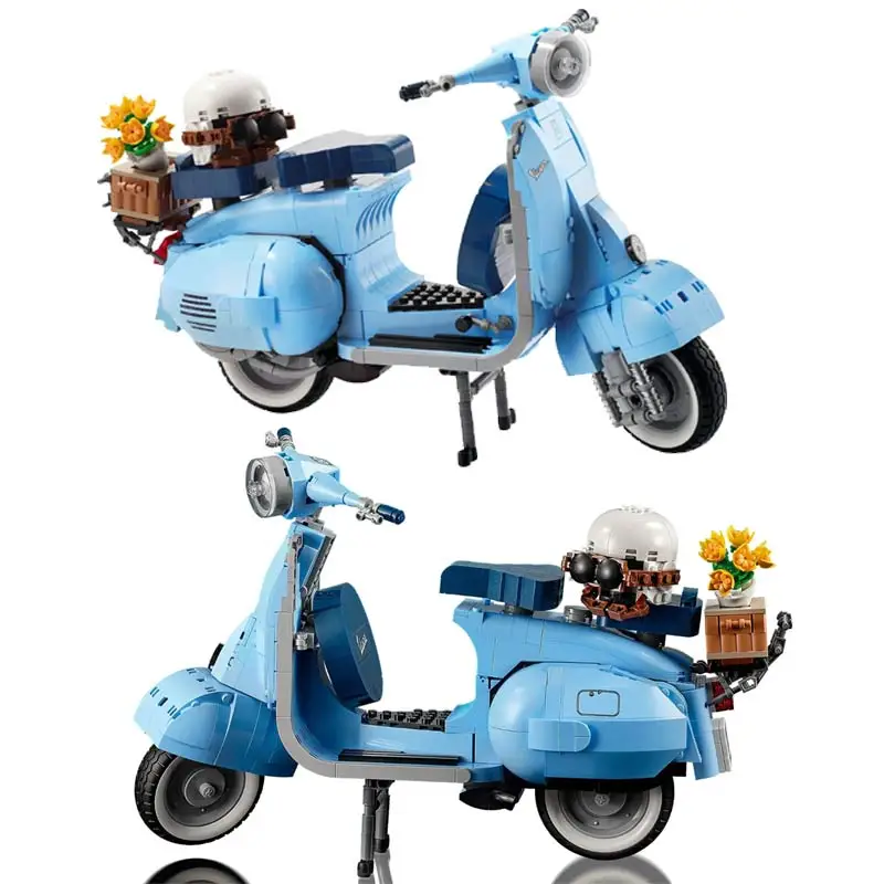 1106 Uds. Creativo Vespa 125 Pedal motocicleta bloques de construcción vacaciones romanas motocicleta MOC montar ladrillos juguete para regalo para niños adultos