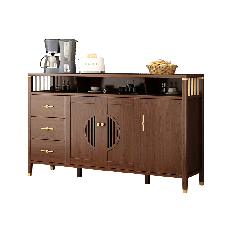 

Retro style dining cabinet solid wood frame luxury living room sideboard