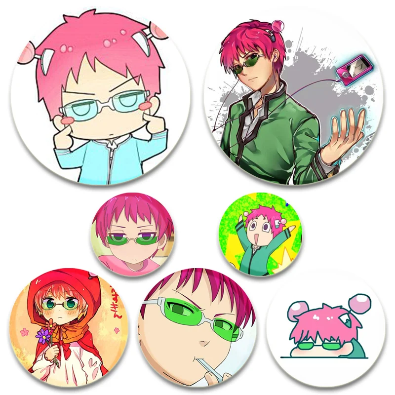 

The Disastrous Life of Saiki K Anime Brooches Saiki Kusuo Enamel Pins Backpack Collar HD Print Cartoon Badge Jewelry Gifts