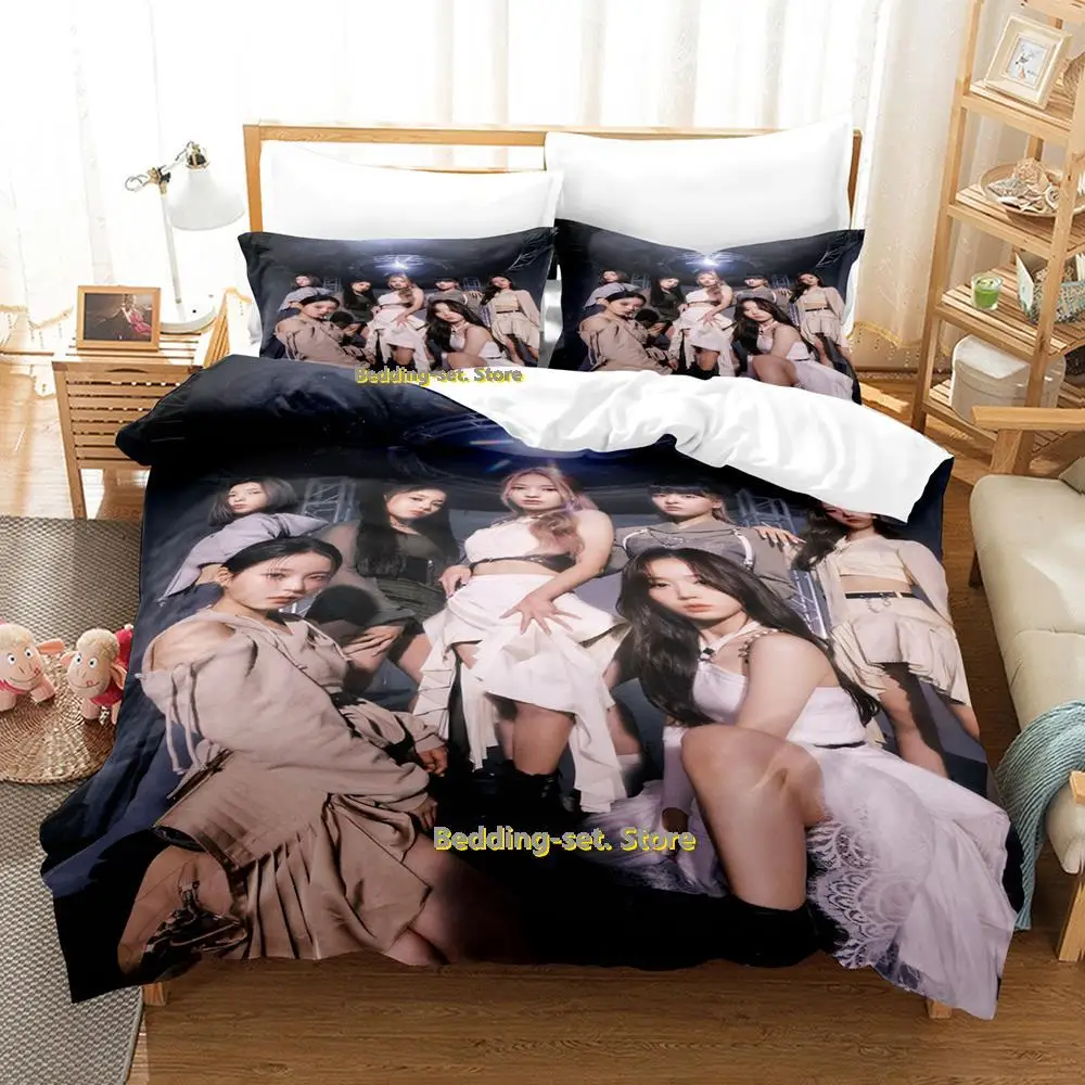 

New Kpop NMIXX Bedding Set Single Twin Full Queen King Size Bed Set Adult Kid Bedroom Duvetcover Sets Anime parure de lit Bed