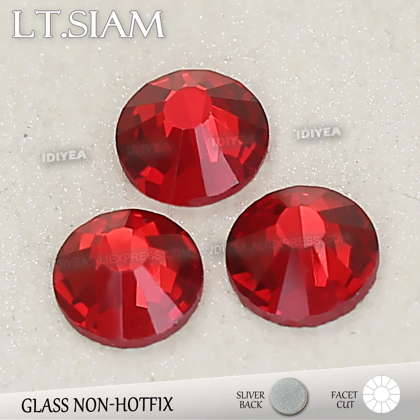 Lt.Siam Non Hot Fix Rhinestones Ss3-Ss30 Flat Back Crystals Glass Stone Strass Glitters For DIY Nail Garment Wedding