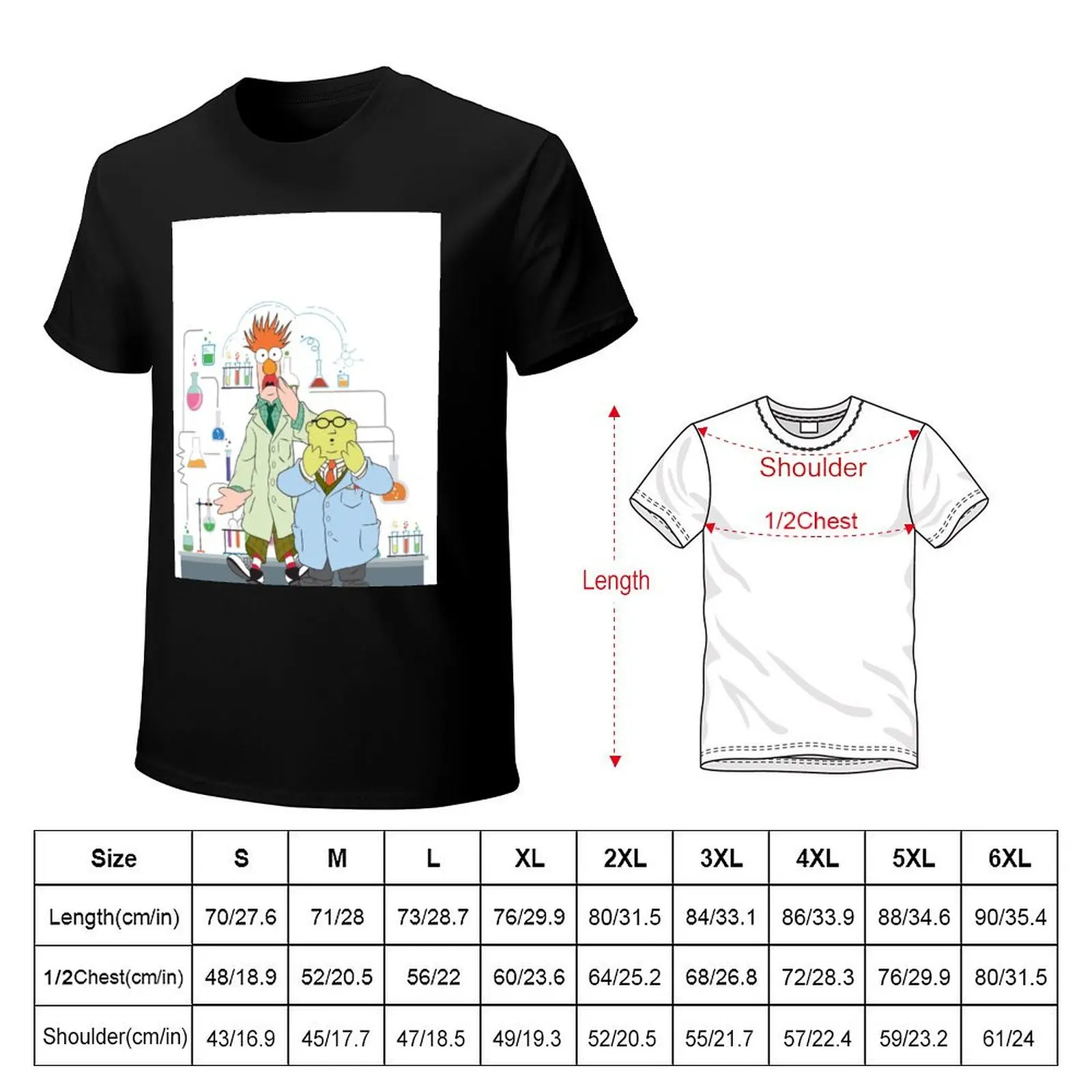 Beaker Muppets and Bunsen - Science T-Shirt Urban Style Casual Short Sleeve Top