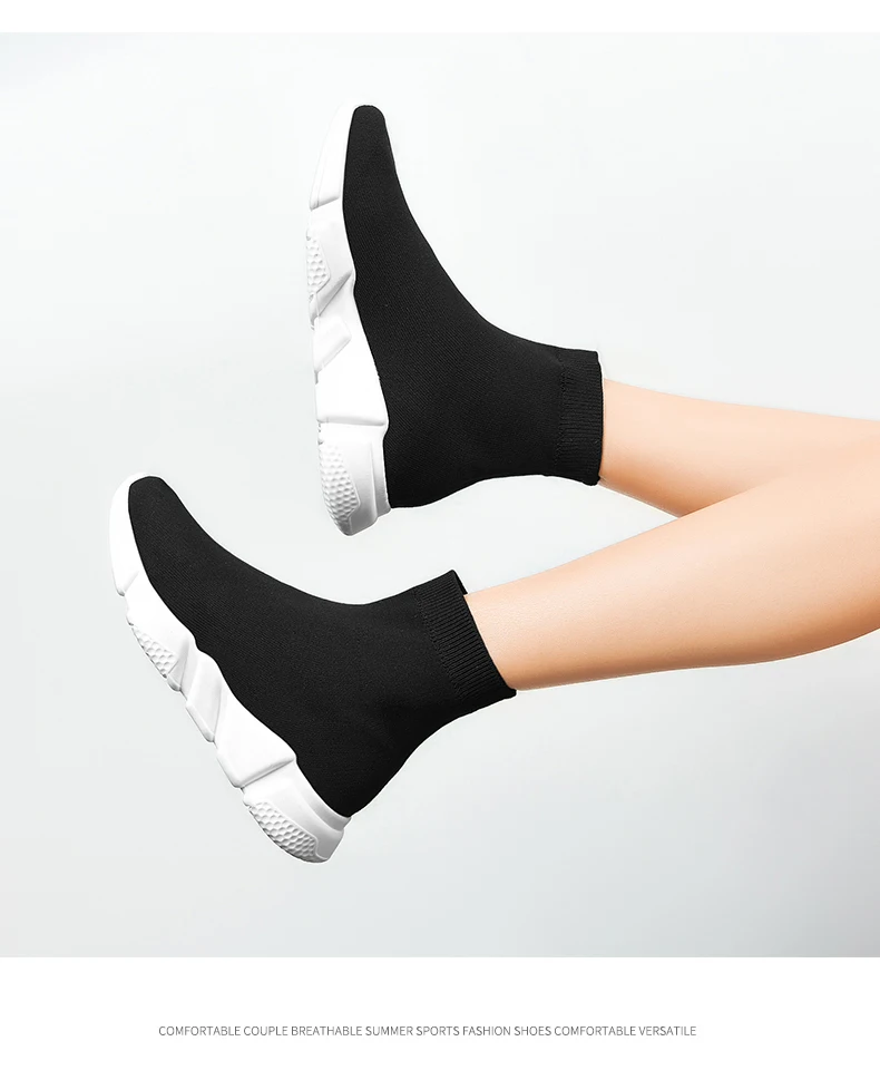 2025, schwarze High-Top-Sneaker für Herren und Damen, klassische Designer-Strick-Freizeit-Sneaker für Herren, modische, bequeme Slip-on-Sportschuhe für Damen – Detail 6