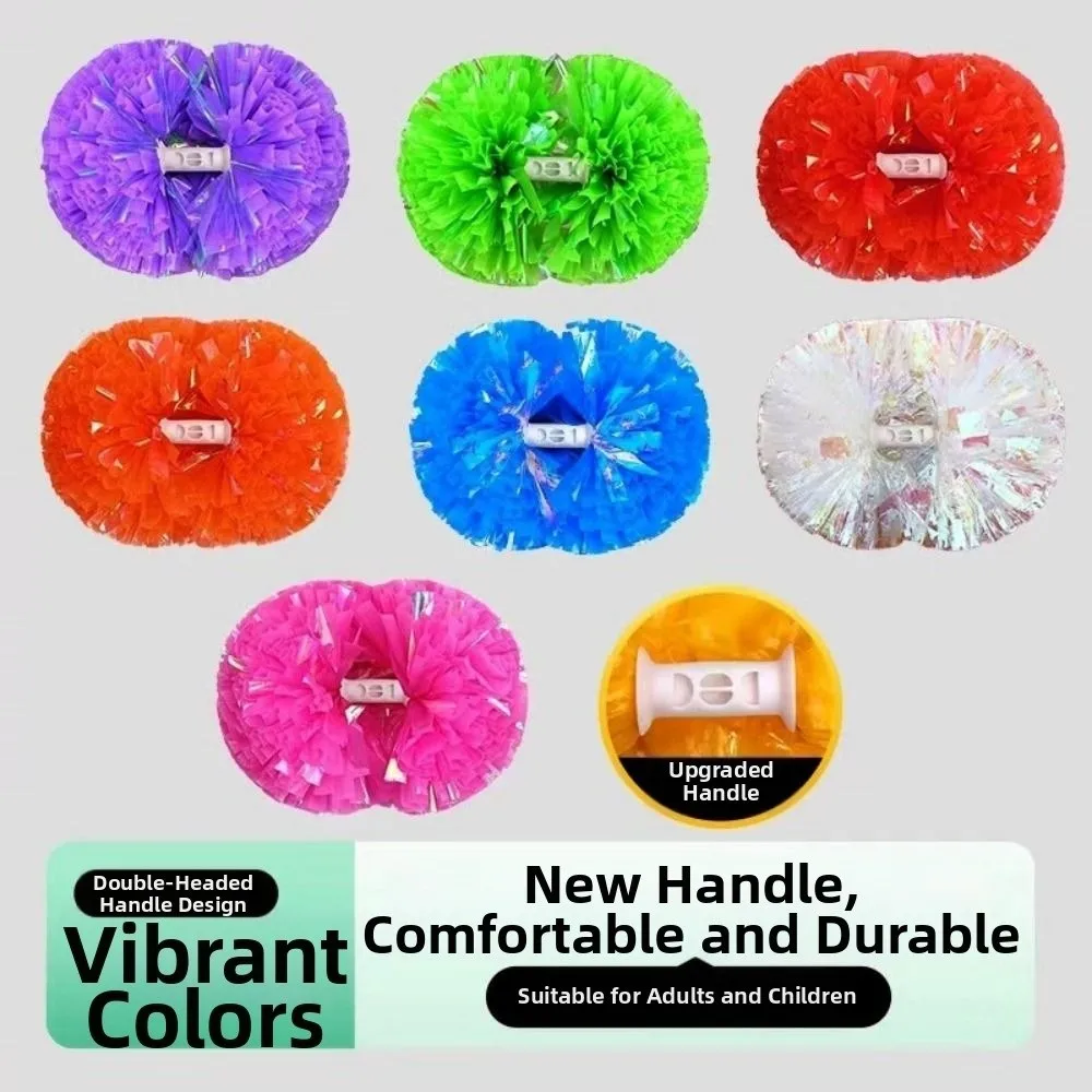 New 26cm Game Pom Poms Multicolors Come On Props Cheap Practical Cheerleading PET Cheering Ball Dance Party Concert Decorator