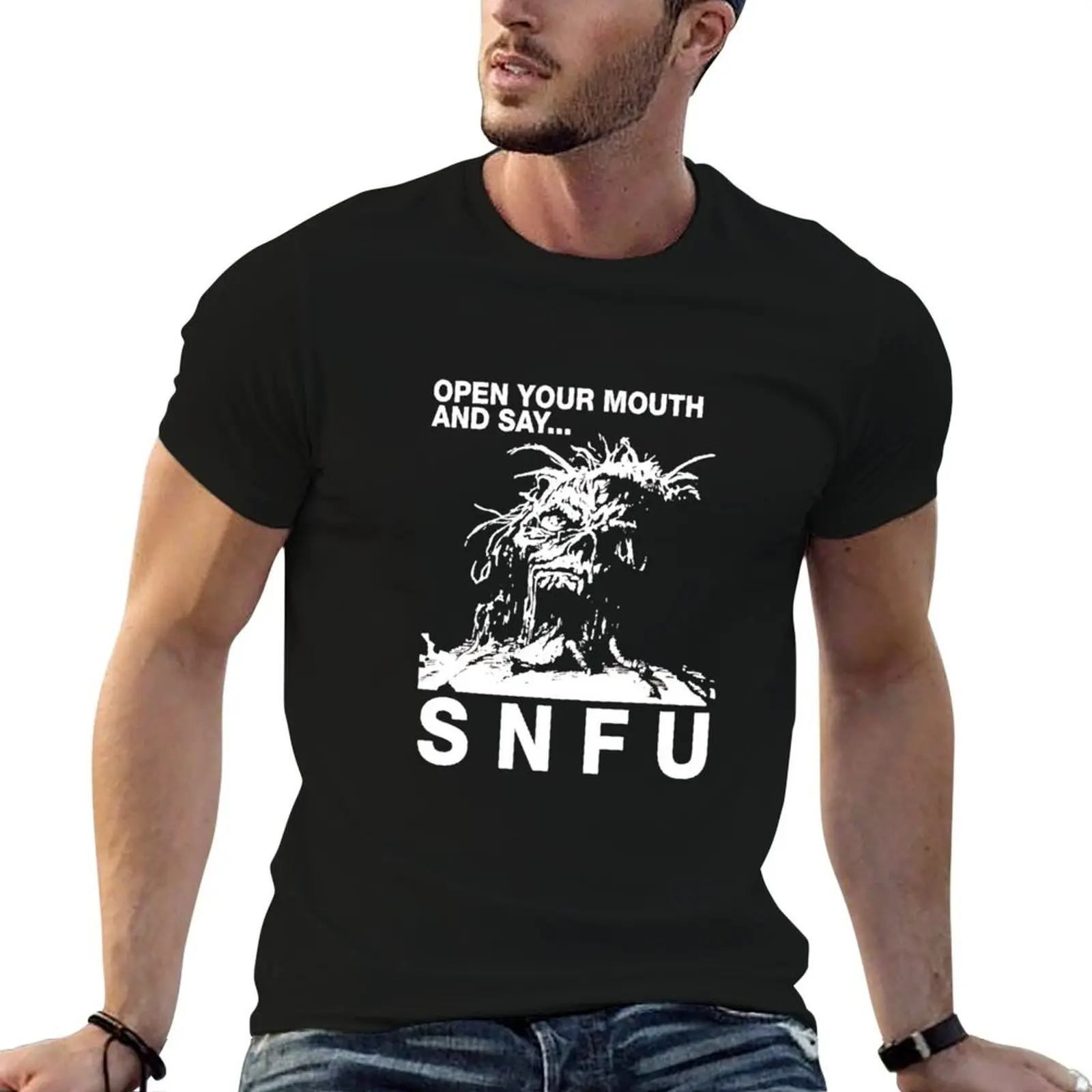 SNFU Open Your Mouth Essential T-Shirt anime figures vintage clothes plain white t shirts men