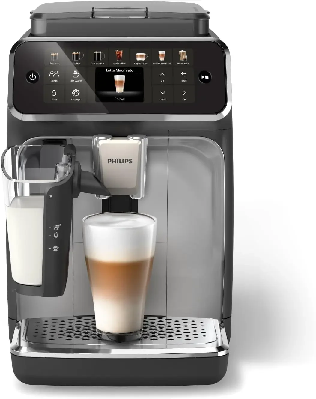 PHILIPS Series 4400 Fully Automatic LatteGo Espresso Machine, SilentBrew Technology, Quick Start. Aromatic Coffee from Freshly