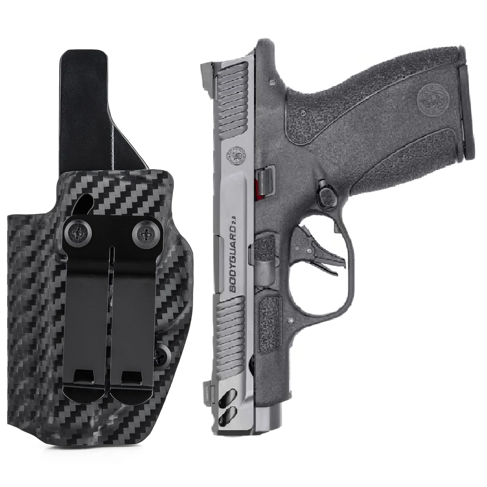 IWB Kydex Gun Holster for Smith & Wesson S&W Bodyguard 2.0 Carry Comp Inside The Waistband Appendix Concealed Carry
