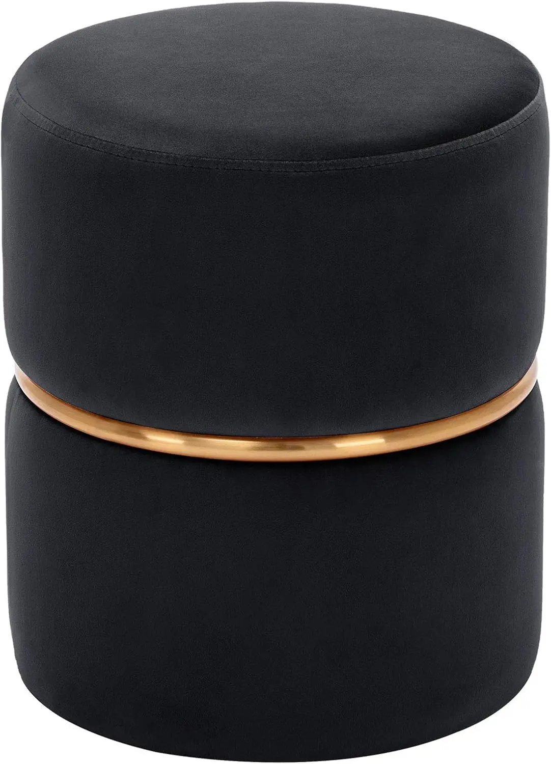 

Modern Round Velvet Ottoman Footrest Vanity Stool Padded Stool For Living Room, Bedroom Black