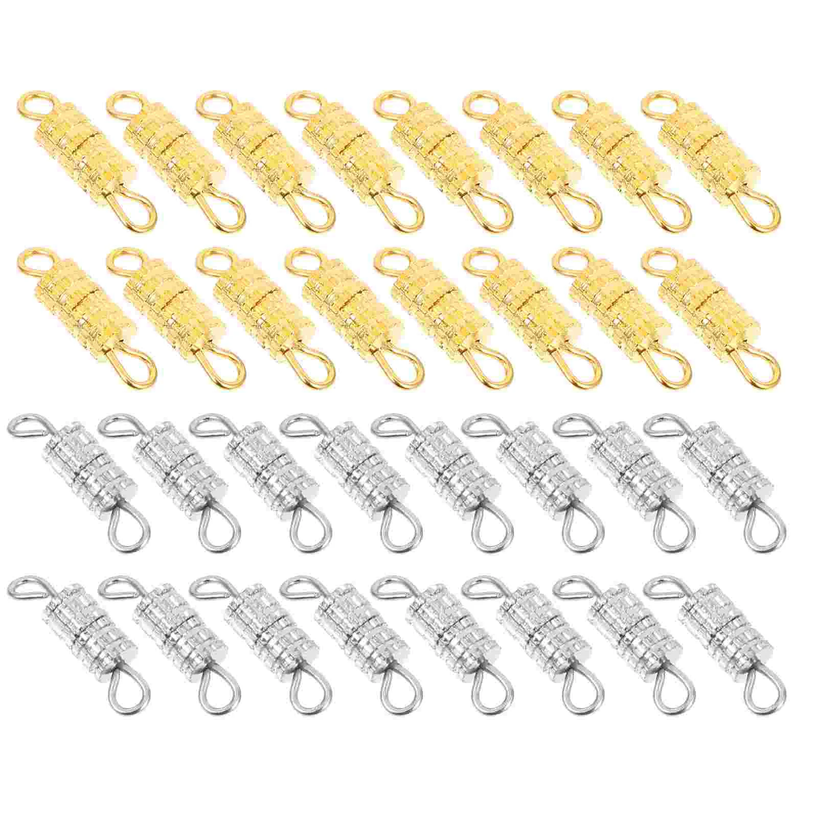 120 Pcs Bracelet Link Buckle Locket Necklace Connectors Screw Magnetic DIY Clasps Bracelets Jewelry Barrel Making Alloy