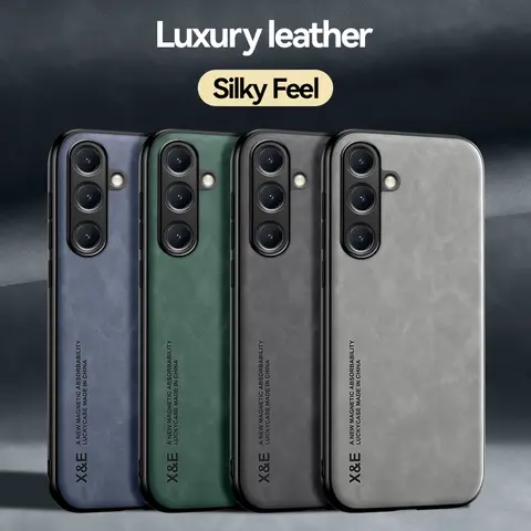 Luxury Leather Ultra Thin Phone Case For Samsung Galaxy S26 S25 S24 S23 S22 S21 Ultra Plus Silky Feel Soft Cover For Car Holder