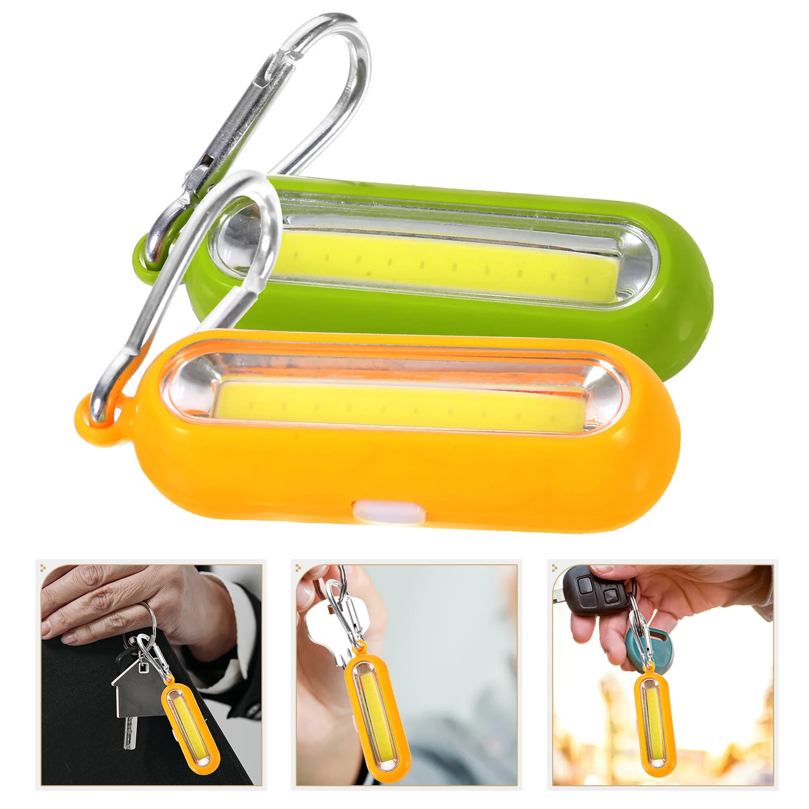 

2Pcs LED Keychain Flashlight Mini Light Torch Portable Outdoor Emergency Lamp Metal Plastic Sturdy Easy Operate Kids Adults