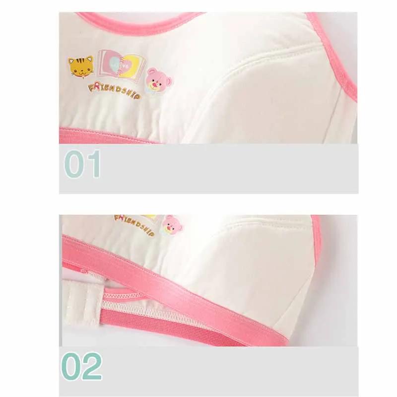 4 Pcs/Lot Girls Brassiere Cotton Girls Sports Bra Back Buckle Design Adolescent Girls Training Bras Breathable Teenage Girl Tops