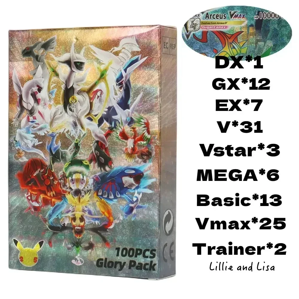 2024  Dot Flash The Best Pokemon Cards Proxy Glory Pack Vmax Vstar GX Mega Ultra Rare Rainbow Arceus DIY  Kids Shiny Gift