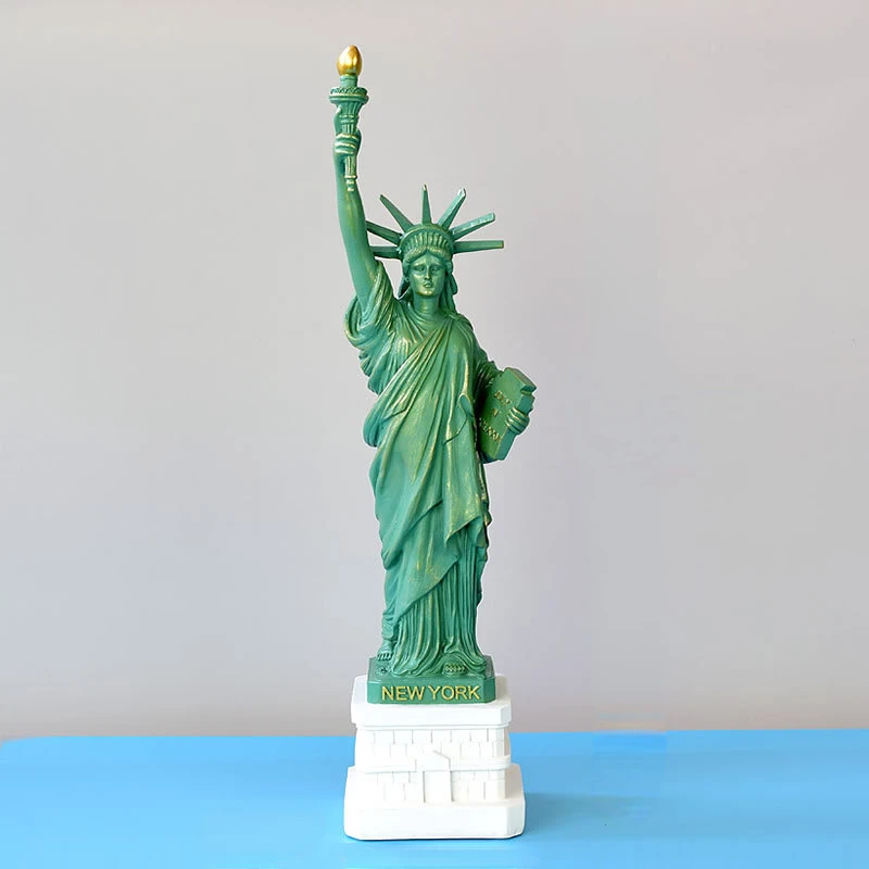 60cm Resin Statue of American Goddess of Freedom for Living Room Table Display