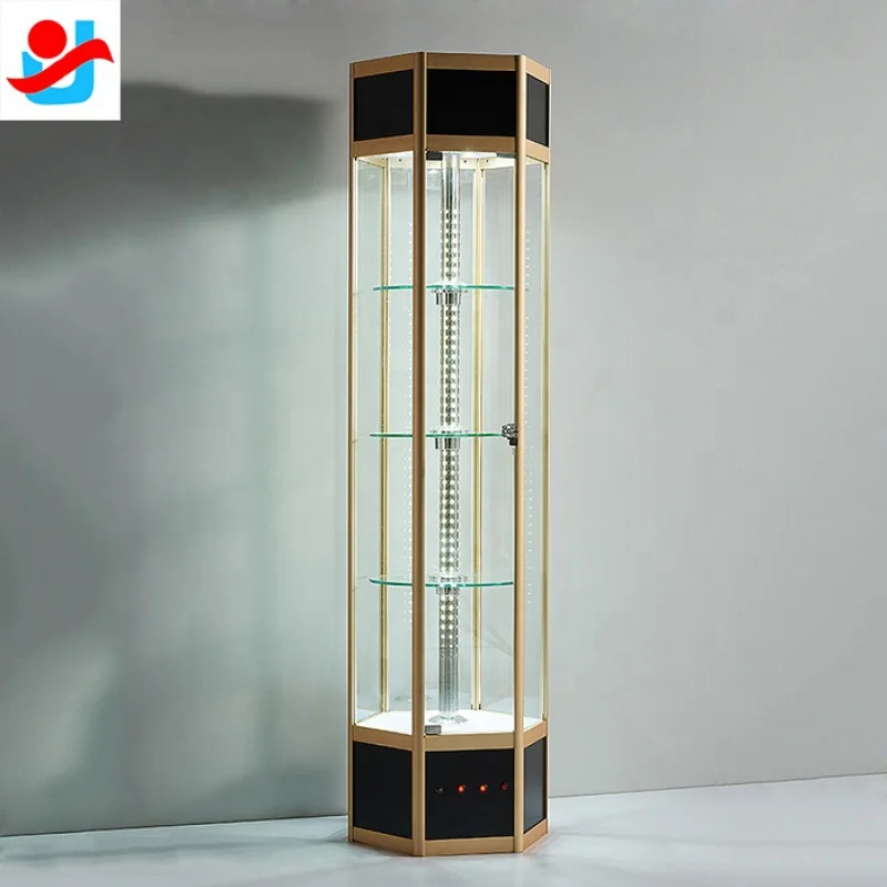 Custom. Aluminum Rotating Display Cases Glass Display Showcase rotating glass display cabinets