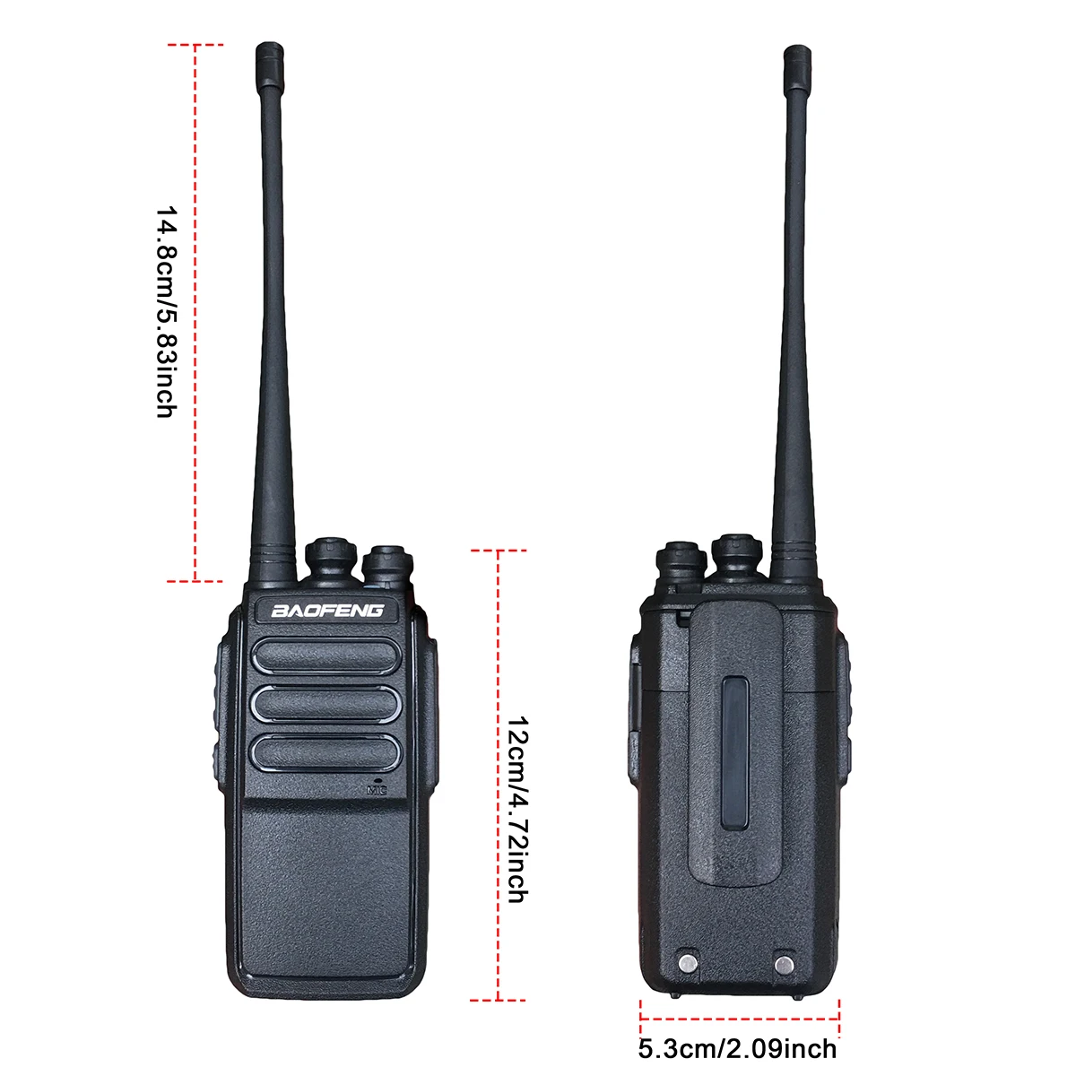 Baofeng-C3 Walkie Talkie com Presumto de Longo Alcance, Rádio Portátil, FM, Conjunto Sem Fio, Rádio Amador em Dois Sentidos, UHF, VHF para Caça, 5W, 2Pcs