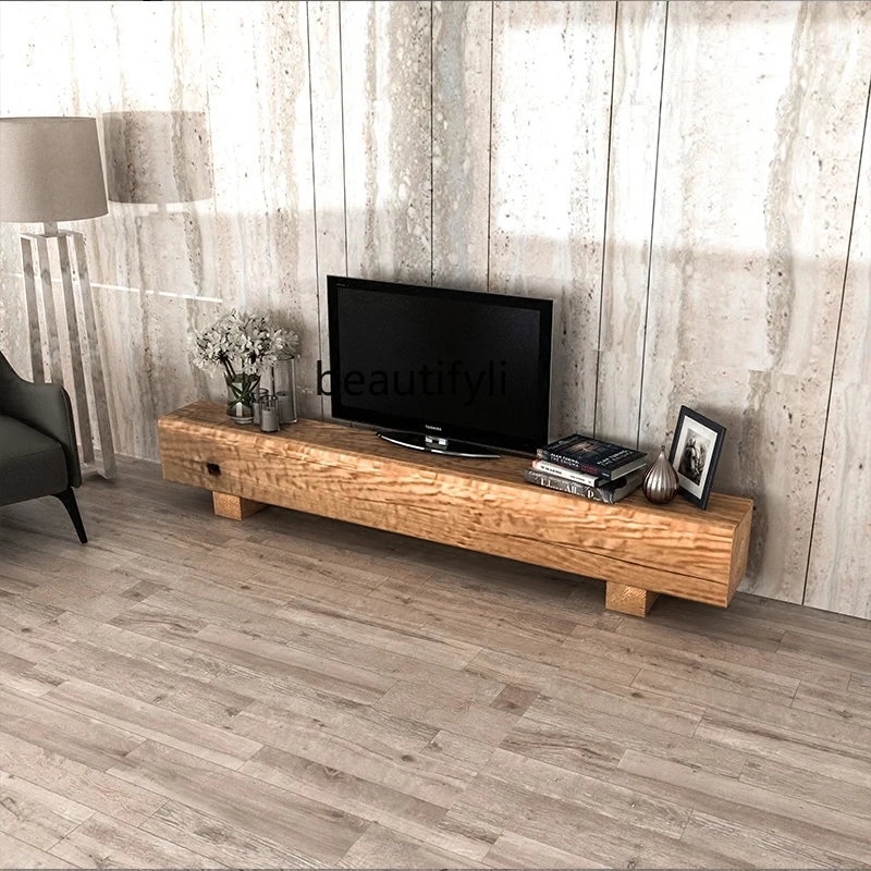 Nordic Personalized Log TV Cabinet Hallway Retro Bench Living Room B & B Floor Cabinet