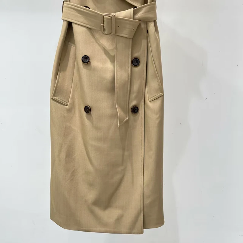 فستان نسائي مزدوج الصدر بكتف منسدل وحزام الخصر بدون أكمام فستان ماكسي عصري ثوب مسائي غير رسمي 2025 #5