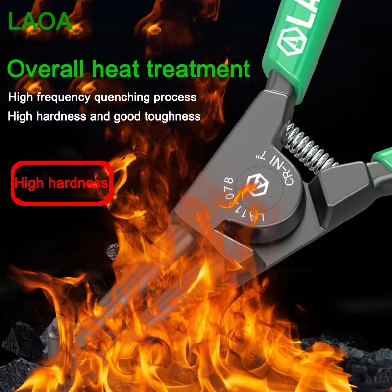 LAOA 7-дюймовые внутренние внешние плоскогубцы, стопорные зажимы, портативные многофункциональные плоскогубцы с стопорным кольцом для ручного инструмента