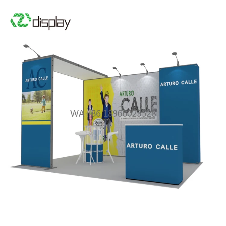 3X3 Aluminum Modular Exhibition Stand with Graphic Small Corner Expo Booth Trade Show Booth Display Stand