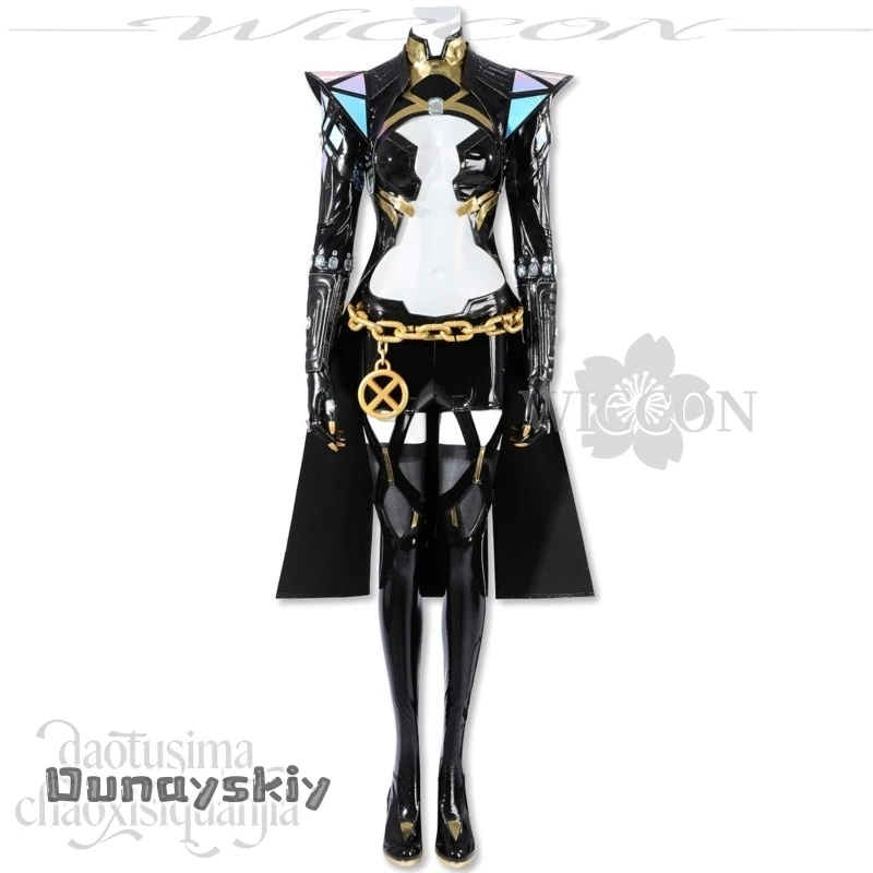 

bHemera S @ аниме игра Rivals косплей костюм королевы сексуальный новый искусственный ажурный боевой костюм крутой панк мини-платье парики сапоги Хэллоуин