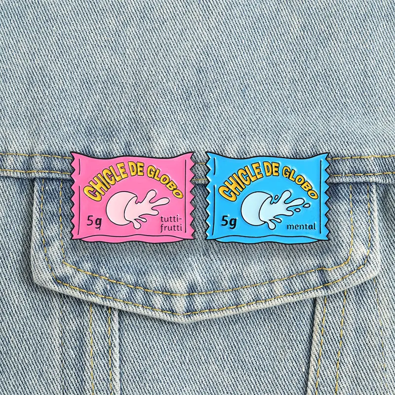 Chicle De Globo Bubble Gum, Broches de Esmalte, Lindos Broches de Dibujos Animados, Insignia de Solapa, Joyería Retro de Caramelos, Regalo para Amigos