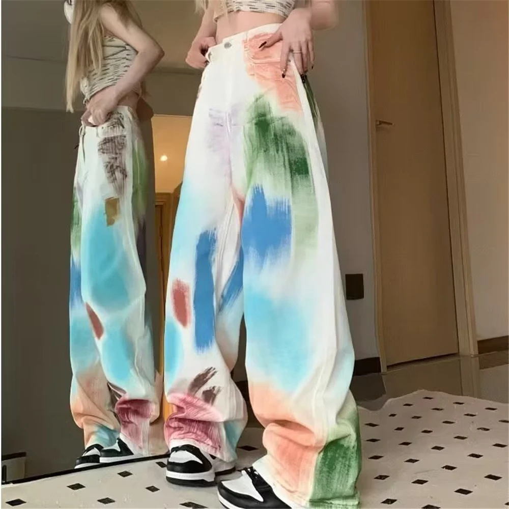 2024 New Jeans Women'S Loose Straight Tube Summer High Waist Wide Leg Floor Dragging Pants For Spring And Autumn Seasons