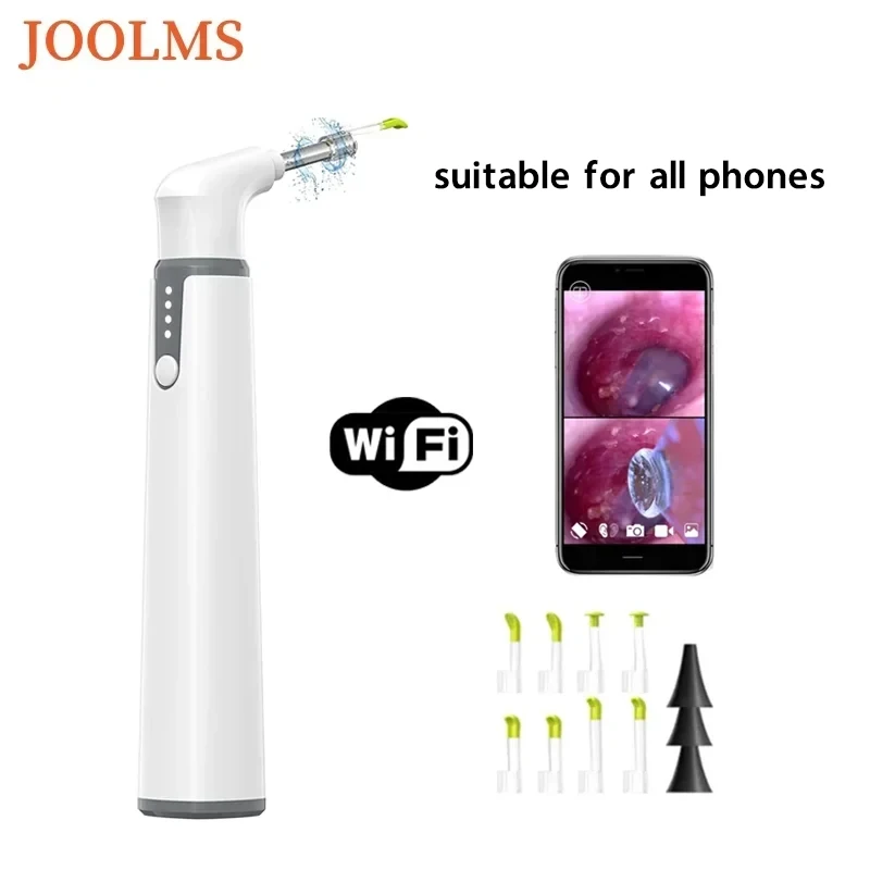 colher visual para ouvido 39 mm wi fi 720p camera hd endoscopio digital limpador de cera para criancas e adultos funciona com android e iphone 01