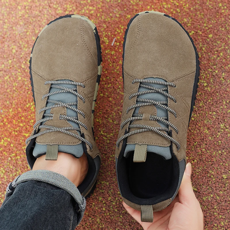 

Outdoor Wide Toe Barefoot Men Hiking Shoes Minimalist Walking climbing Shoes Comfort Breathable Zero Soles Man Casual Sneakers