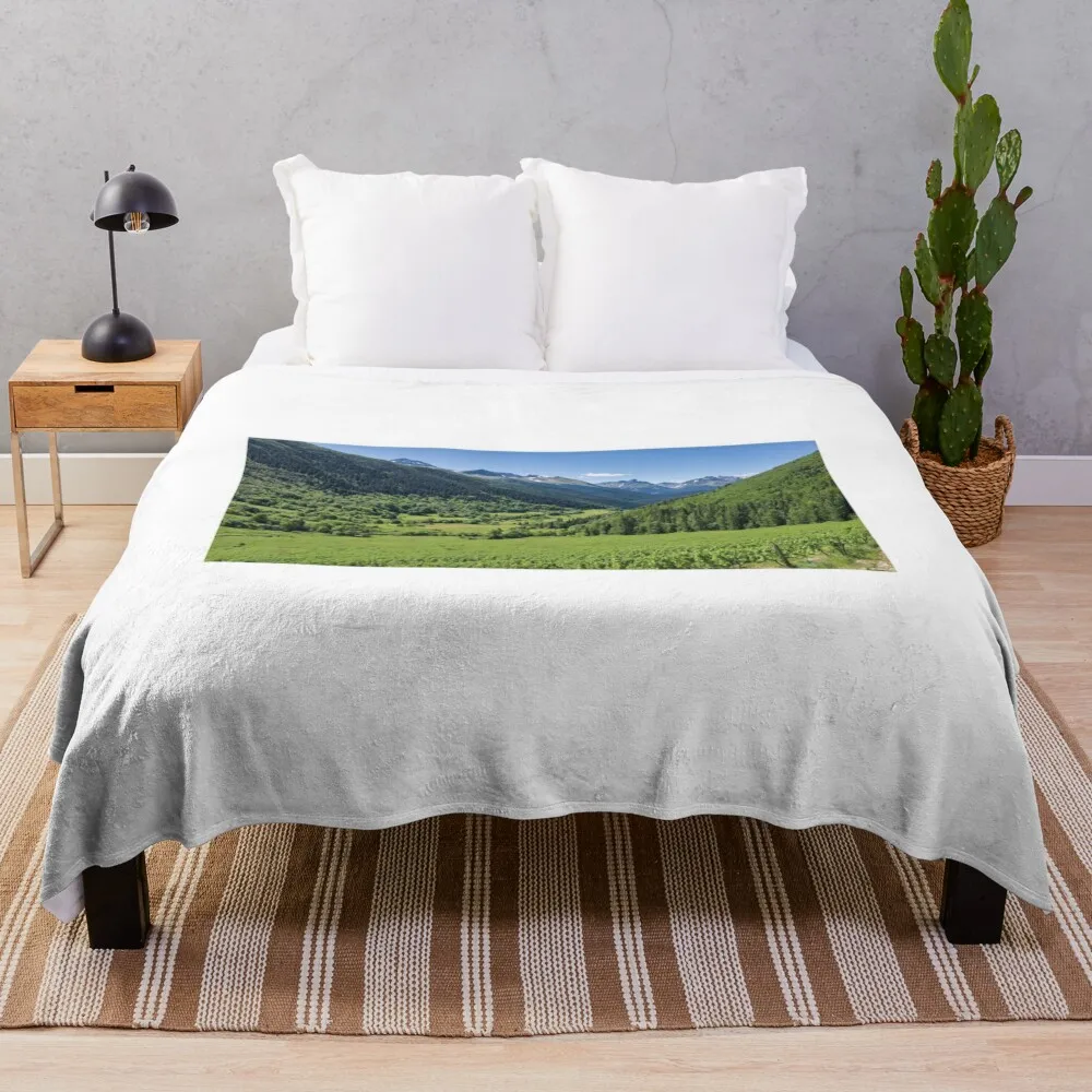 Explore Green Mountain Landscapes in Spring Throw Blanket cosplay anime Softest Personalized Gift Baby Blankets