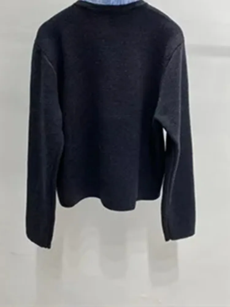 

Женский вязаный кардиган с длинными рукавами и вышивкой, зимняя теплая одежда, модный элегантный свитер